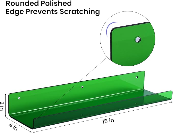 upsimples 4 Pcs 15" Acrylic Shelves - Image 3