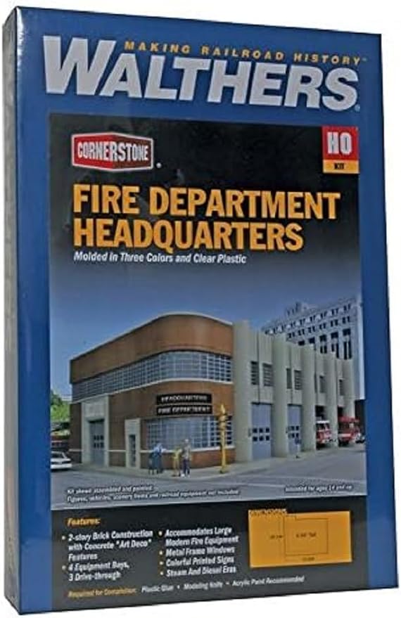 Walthers Cornerstone Fire Dept Headquarters by Walthers