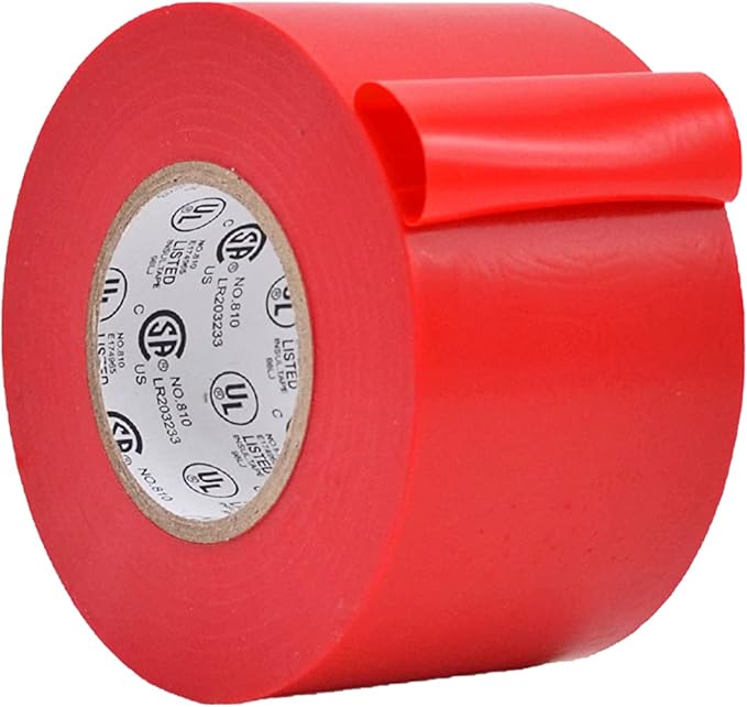 WOD ETC766 Professional Grade General Purpose Red Electrical Tape UL/CSA Listed core. Vinyl Rubber Adhesive Electrical Tape: 2 inch X 66 ft. - Use at No More Than 600V & 176F (Pack of 1)