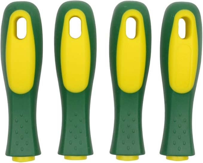 ASNOMY Ergonomic Rubber File Handle for File or Mills, Round Hole and Rectangular hole, 4-1/3" Length (4 pack)