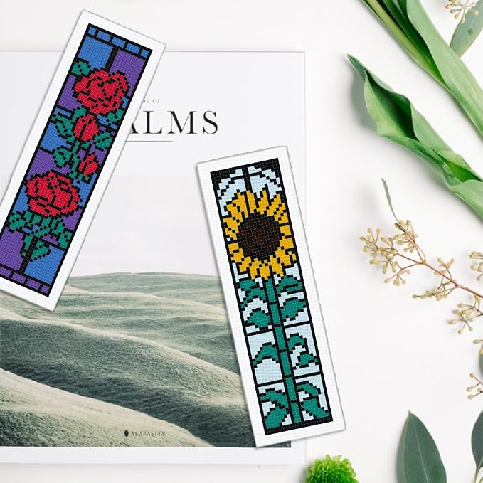 INFUNLY 6 Set Rose Window Cross Stitch Bookmark Kits - Image 5