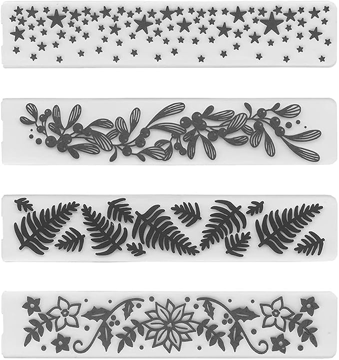 4 Patterns Plastic Template Embossing Folders by Unknown