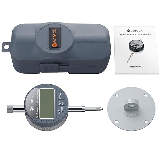 Neoteck DTI Digital Dial Indicator 0.5 inch/12.7mm, High Resolution: 0.00005 inch/ 0.001mm, Digital Probe Indicator Dial Test Gauge