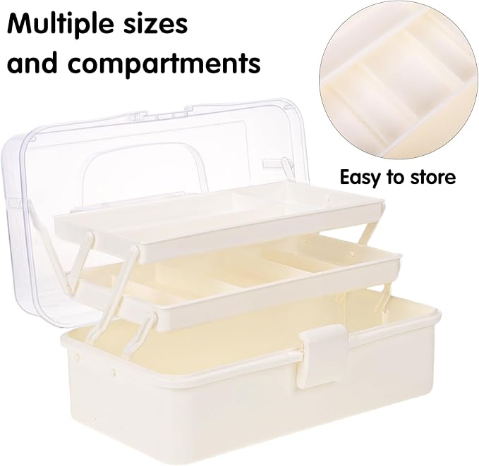 Plastic Tool Box with Handle 3-Layer Craft Organizers Tackle Box Multipurpose - Image 4
