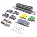 Erayco DIN Rail Terminal Blocks Kit, 20PCS UK2.5B Terminal Blocks 12 AWG Gauge, 20A 600V, 2PCS Ground Blocks, 4PCS Jumpers, End Stopper, End Covers, Marker Strip, 1Pcs 8" Aluminum Rail