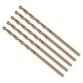 Drill Bit, #46 Cutting Diameter, 4341 HSS Gold Finish 118° Cutting Angle Number Jobber Bits - (Applications: for Drilling Soft Metal Plastic Wood), 5-Pieces