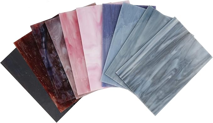 Lanyani（10 Sheets）Variety Stained Glass Sheets 4 x 6 inch Opal Art Glass Pack - Image 3