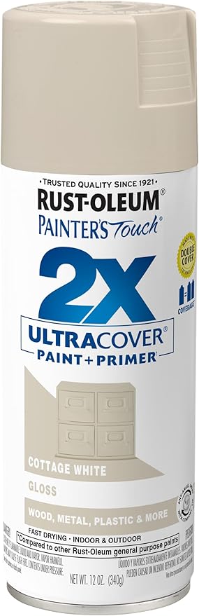 Rust-Oleum Painter's Touch 2X Ultra Cover Spray Paint, Gloss Cottage White | by Rust-Oleum