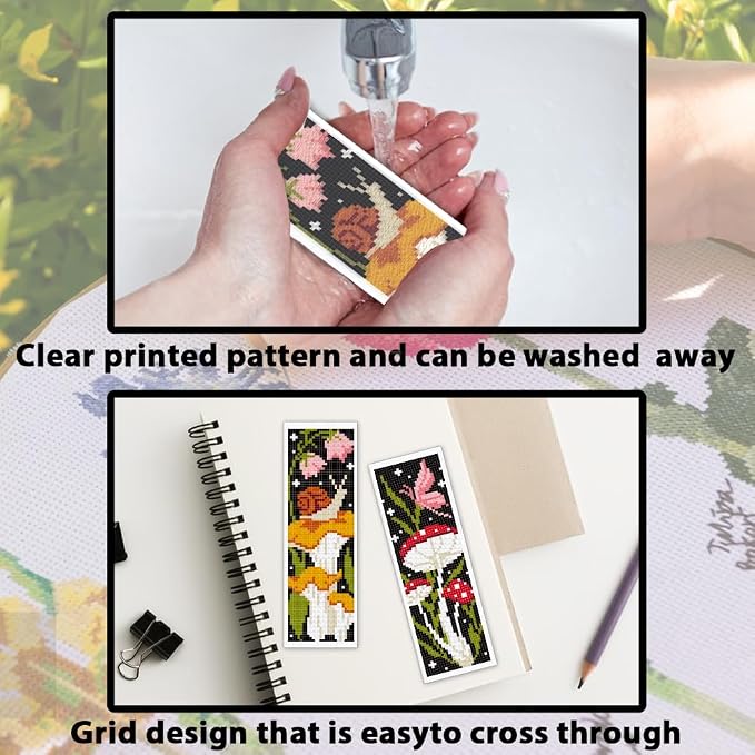 ACRNIGHEET 6PCS Cross Stitch Bookmark Kit - Image 3
