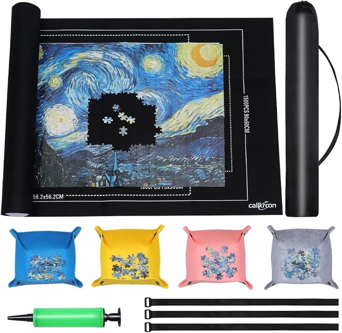 Puzzle Mat Roll Up for 1500 Pieces, Felt Puzzle Board Alternative Gift Set by CallKroon