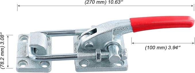MOUYAT 2 Pack Heavy Duty Toggle Clamp, 7480Lbs Capacity Pull Toggle Latch Clamp with Adjustable Threaded U Bolt, 40380 Self Lock Toggle Clamp Tool for ToolBox Case