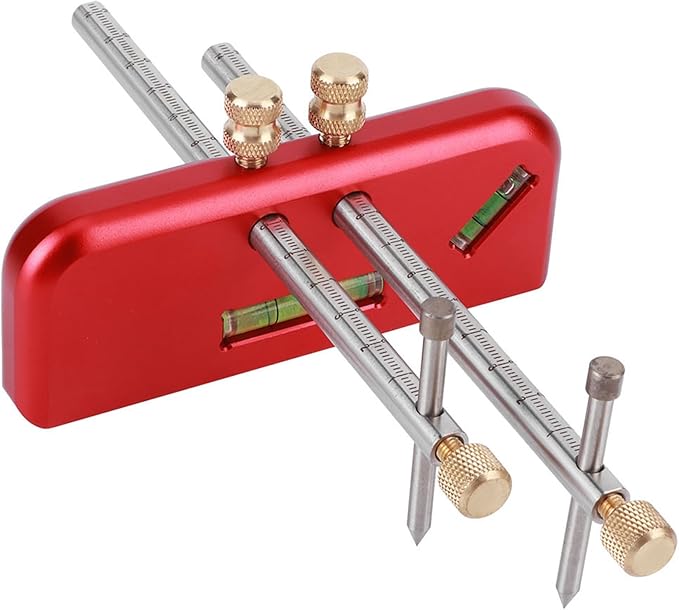 Wood Scribing Mortise Gauge, Double Head Aluminium Alloy Carpenter Tool, Adjustable Marking Gauge Woodworking Scribe for Carpenter
