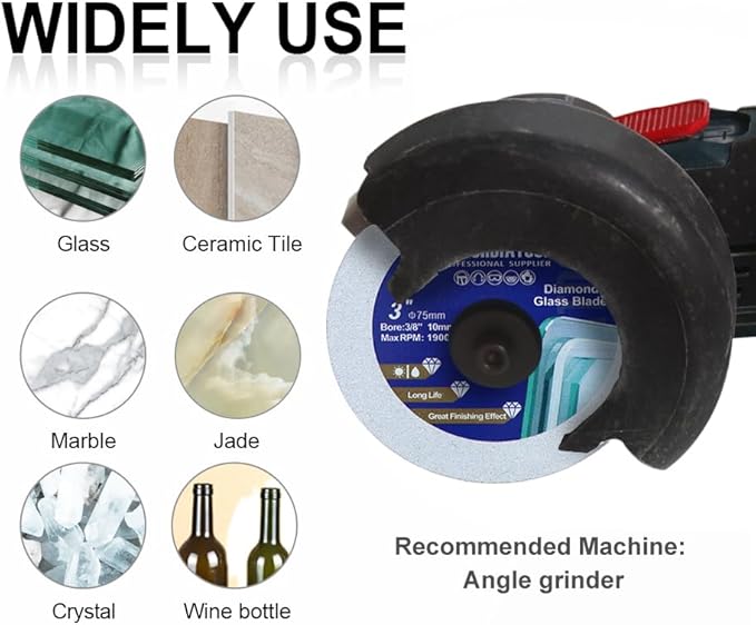 SHDIATOOL Diamond Glass Cutting Disc 4-Inch Saw Blade, Ultra-Thin Cut Off Wheel for Tile Ceramic Porcelain Marble 100mm (5 of Pack)