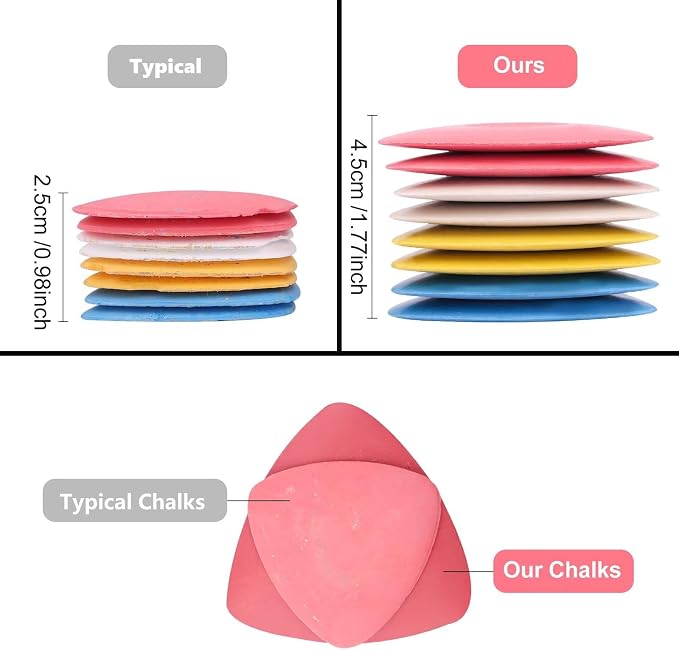 CampTek 8 PCS Triangle Sewing Tailors Chalk, Fabric Marker - Image 3