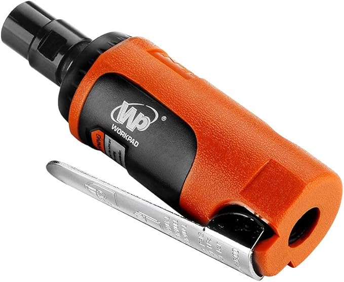 WORKPAD Mini Air Straight Die Grinder with 10-Pieces Air Die Grinder Stone Set，25000 RPM, Mini Pneumatic Tools, Equipped with 1/4-inch, 1/8-inch collets and 2 wrenches