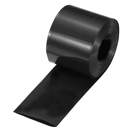 MECCANIXITY Battery Wrap PVC Heat Shrink Tubing 32mm Dia 50mm Flat 20 Feet(6meters) Black Good Insulation for Battery Pack
