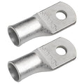 SELTERM 2pcs 1/0 AWG 1/4" Stud Tinned Copper Wire Lugs, Battery Lugs, Ring Terminals, Battery Cable Ends, 0 Gauge Ring Terminal Connectors, UL Marine Grade Electrical Battery Terminal Connectors