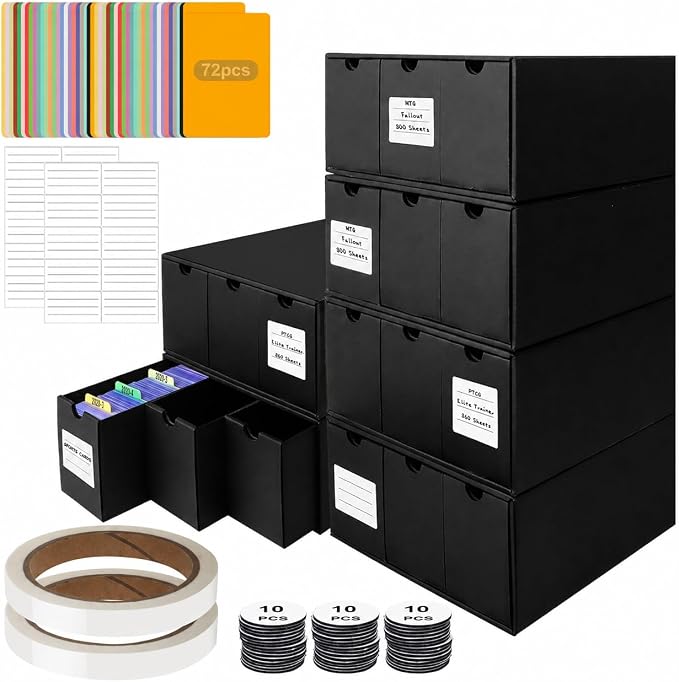 Trading Card Storage Box, 14400+ Card Organizer by QLOUNI