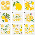9Pcs Lemon Stencils for Painting, 5.9"x 5.9" Reusable Lemon Slices Stencil by Doodlream