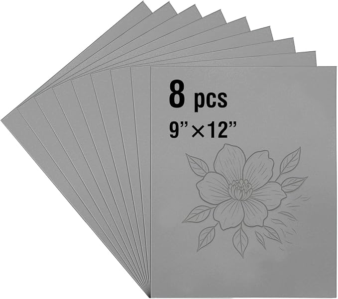 Falling in Art 9 * 12 Linoleum Carving Blocks, 8 Pack Soft Stamp Rubber Blocks by FallinginArt