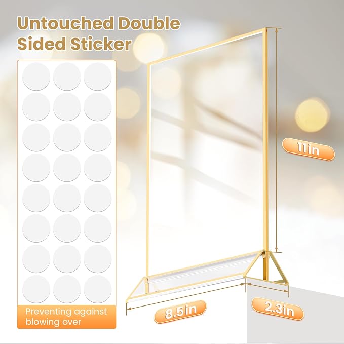 Acrylic Sign Holder 8.5X11 Double-Sided Gold Frames -12 Pcs | Gold Picture - Image 2