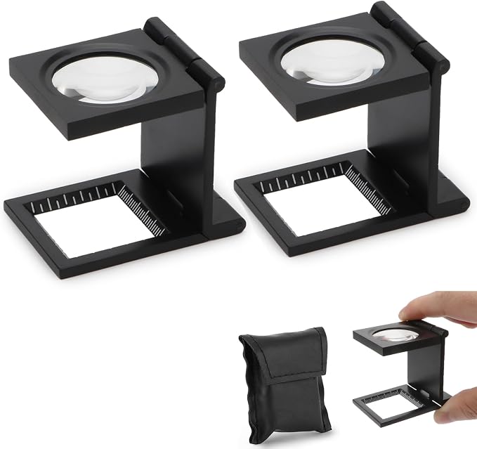 Rongon 10x 28mm Mini Three Folding Magnifying Glasses Portable Zinc Alloy Loupe by RongonPrecisionToolsBetterWork