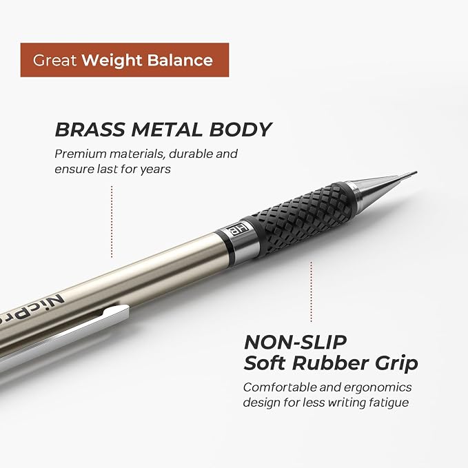 Nicpro 0.5 mm Art Mechanical Pencils Set in Case, 3 Erasers - Image 3