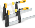 2-Pack Bar Clamps for Woodworking, 12-inch Clamp Heavy Duty Steel F-Clamp Sets with 600 Lbs Load Limit, Adjustable Parallel for Metal Working, Woodworking Tools