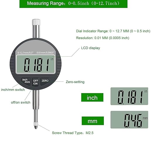 HDLNKAK Digital Dial Indicator Bore Gauges (2"-6"/0.0005"), Engine Cylinder Measurement with Carbide anvils