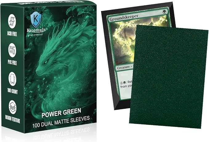 Power Green Dual Matte Card Sleeves, Katomula Card Sleeves by Katomula