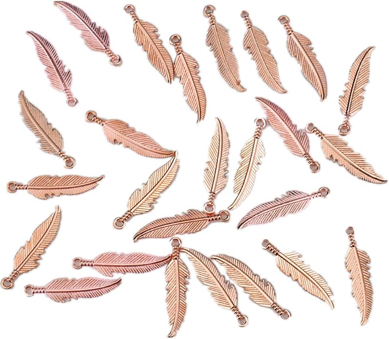 ALIMITOPIA 100pcs Alloy Feather Charms Pendants Easter Angel Wing Feather by ALIMITOPIA