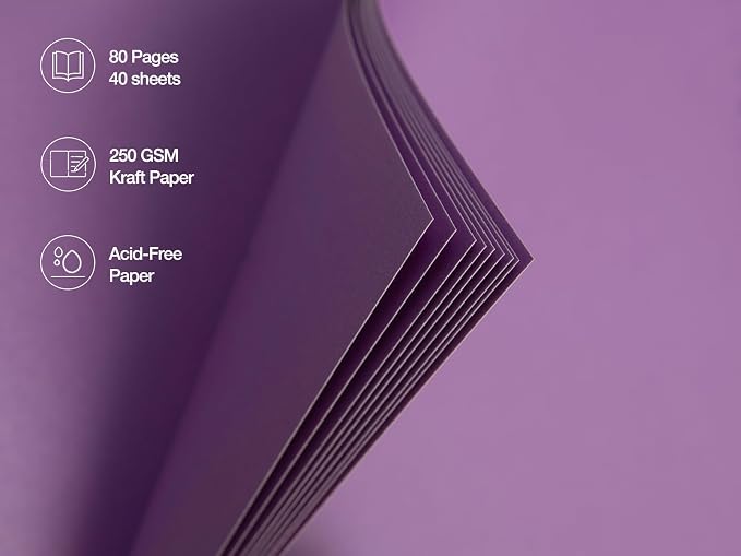 potricher 8 x 8 Inch DIY Scrapbook Photo Album 80 Pages Thick Kraft Blank - Image 5