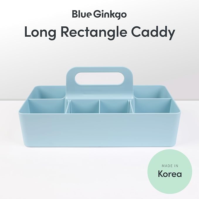 BLUE GINKGO Stackable Organizer Caddy, L-Rectangle, Made in Korea | Portable. - Image 2