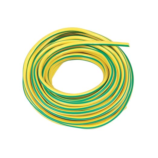 Kable Kontrol Heat Shrink Tubing - 1/8” Inch - 50' Ft Long, Yellow & Green Polyolefin - 2:1 Industrial Shrink Tube & Cable Sleeve for Electrical Wire Insulation - Rated for 600 V