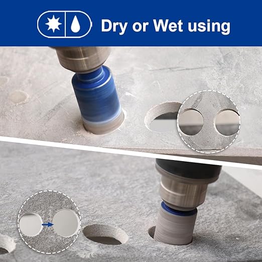 SHDIATOOL Diamond Drill Core Bits,Tile Drilling Core Hole Saw Kit for Porcelain Marble Ceramic Granite with 1/4 Carbide Positioning Drill Bit 11pcs 6/6/6/8/10/12/20/25/28/32MM/25MM