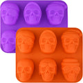 Sakolla Large Skull Cake Pan Silicone Mold, 2 Pack 6 Cavity Halloween Skull by Sakolla