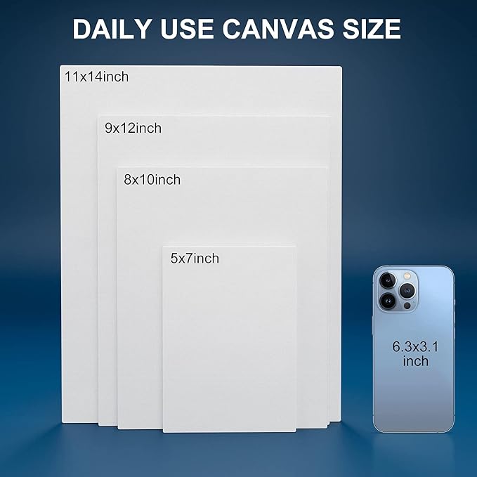 Artkey Canvas Boards 5x7 Inch 12-Pack, 10 oz Primed 100% Cotton White Blank - Image 6