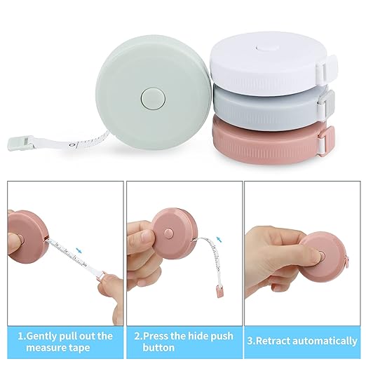 12 Pack Soft Retractable Measuring Tape - Tape Measure for Body Measuring Metric Tape Measure Double Scale for Body Fabric Sewing Tailor Cloth Knitting Home Craft Measurements