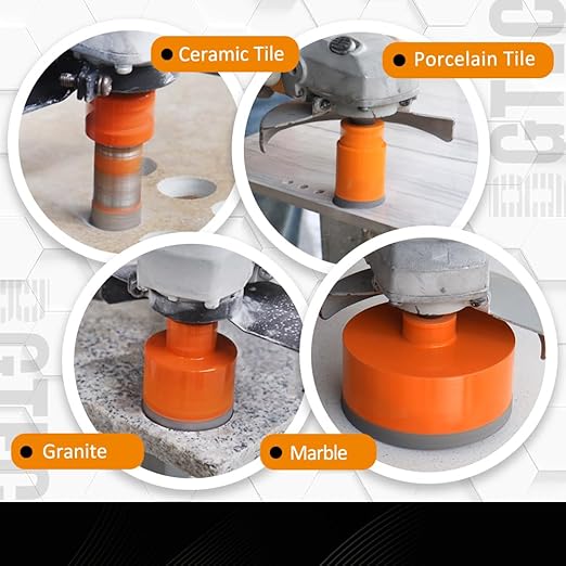 BGTEC Diamond Core Drill Bit Kit - 5pcs, 5/8"-11 Thread, 6/8/20/35mm+0-20mm Chamfer Bit - Porcelain Tile, Ceramic, Marble, Brick