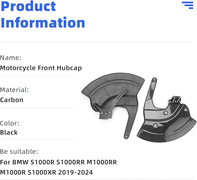 Motorcycle Front Brake Caliper Disc Guard Fairing Protector For BMW M1000RR S1000R S1000RR S1000XR 2020 2021 2022 2023 2024 Carbon Fiber Aero Disc Fender Accessories (100% Carbon Fiber)