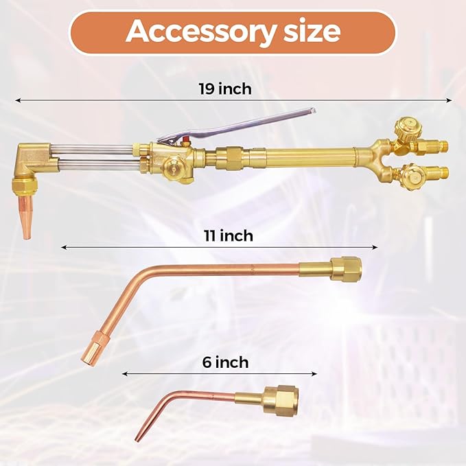 Oxy-Fuel Cutting Torch, Cutting Welding And Heating Outfit With Check Valve, 1-101 Cutting Tip, Welding Nozzle And MFA Heating Nozzle, Cutting Attachment CA2460 Torch Handle, Welding Torch