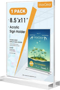 MaxGear Acrylic Sign Holder 8.5" x 11" Double Sided Menu Holder, 1 Pack | Clear by MaxGear