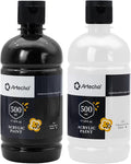 Artecho White and Black Acrylic Paint 500ml / 17oz Large Bottle | Semi Glossy by Artecho