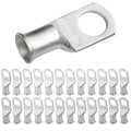 SELTERM 25pcs 1 AWG 1/2" Stud Marine Grade Tinned Copper Battery Cable Lugs, 1 Gauge Ring Terminals, UL Wire Lugs Electrical Battery Cable Ends, Tinned Copper Lugs Battery Terminal Connectors