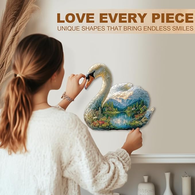 Swan Dream Puzzles Adults Gifts Wooden 165 Pieces 11.4 * 10.7in - Image 6