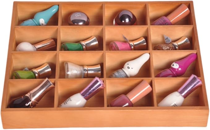 13.4''x10.6''x2'' Wooden Storage Divider Box Showcase Display Box | - Image 3