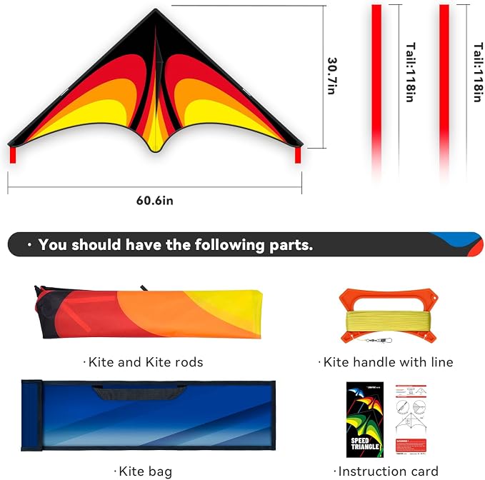 Delta Kite Set for Kids and Adults, Extremely Easy to Launch for Beginners - Image 2