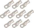 10pcs 1/0 AWG-3/8(M10) Tinned Copper Ring Terminals Battery Lugs, Heavy Duty Wire Lugs, Battery Cable Connectors
