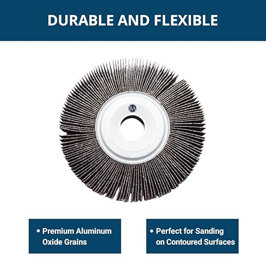 Benchmark Abrasives Aluminum Oxide 6 Inch Center Hole Flap Wheel - Bench Grinder Wheel 1” Length 1" Arbor Sander for Deburring, Sanding, Grinding, Rust Paint Removal Polishing Wheel - 240 Grit