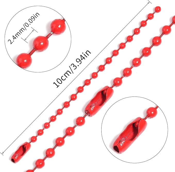Lemonkey 100Pcs Ball Beads Chains Bulk, 4 Inch Dog Tag Metal Small Chains - Image 2